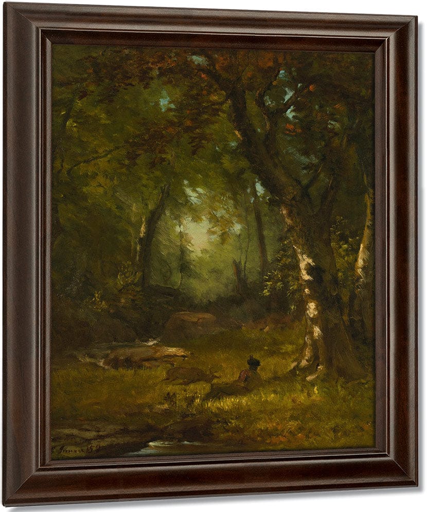 Landscape With Huntsman By George Inness Fine Art Print