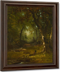 Landscape With Huntsman By George Inness Fine Art Print