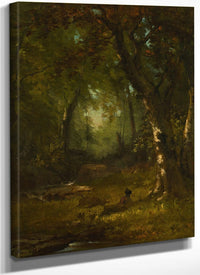 Landscape With Huntsman By George Inness Fine Art Print