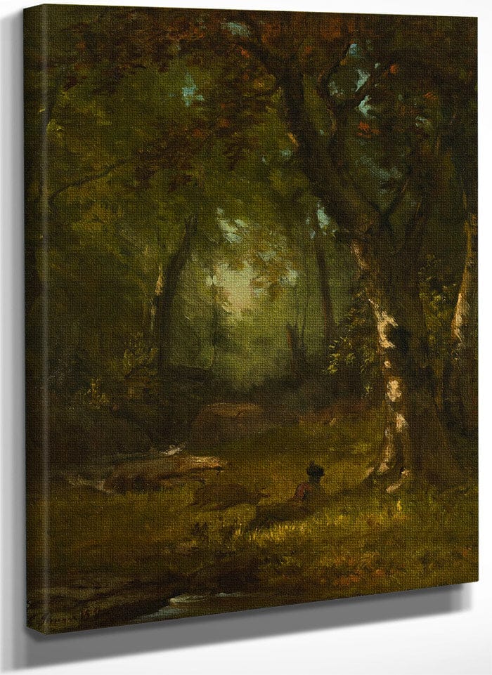 Landscape With Huntsman By George Inness Fine Art Print