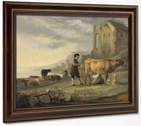 Landscape With Maid Milking A Cow By Aelbert Cuyp Fine Art Print