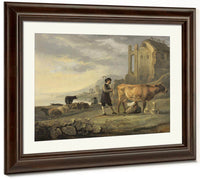 Landscape With Maid Milking A Cow By Aelbert Cuyp Fine Art Print