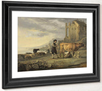 Landscape With Maid Milking A Cow By Aelbert Cuyp Fine Art Print