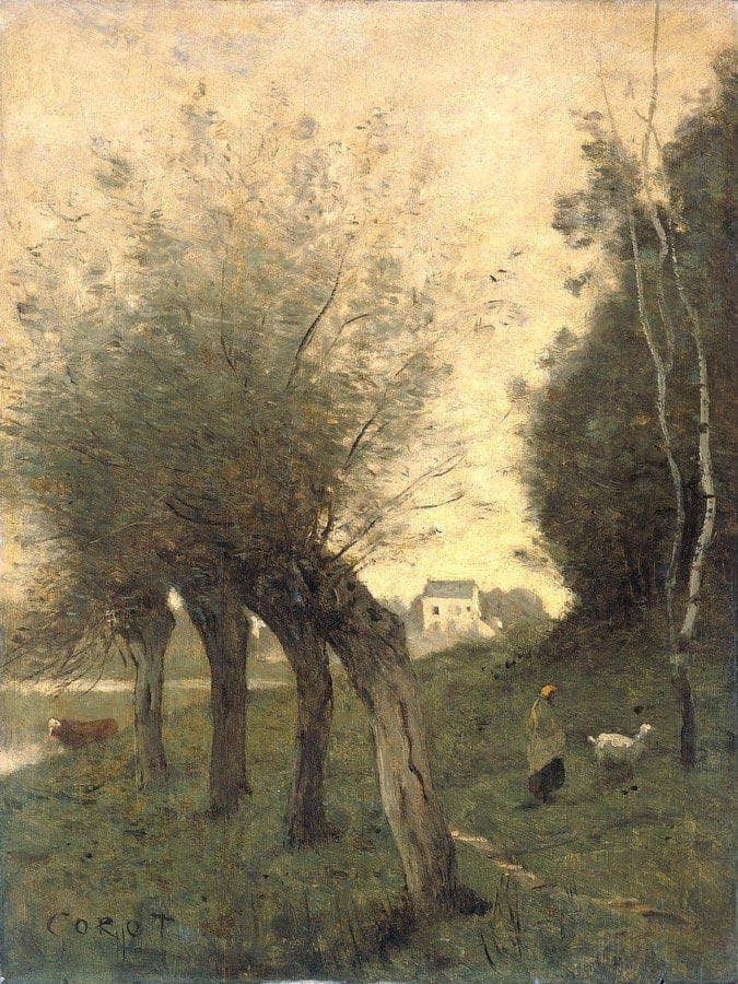 Landscape With Pollard Willows By Camille Corot Fine Art Print
