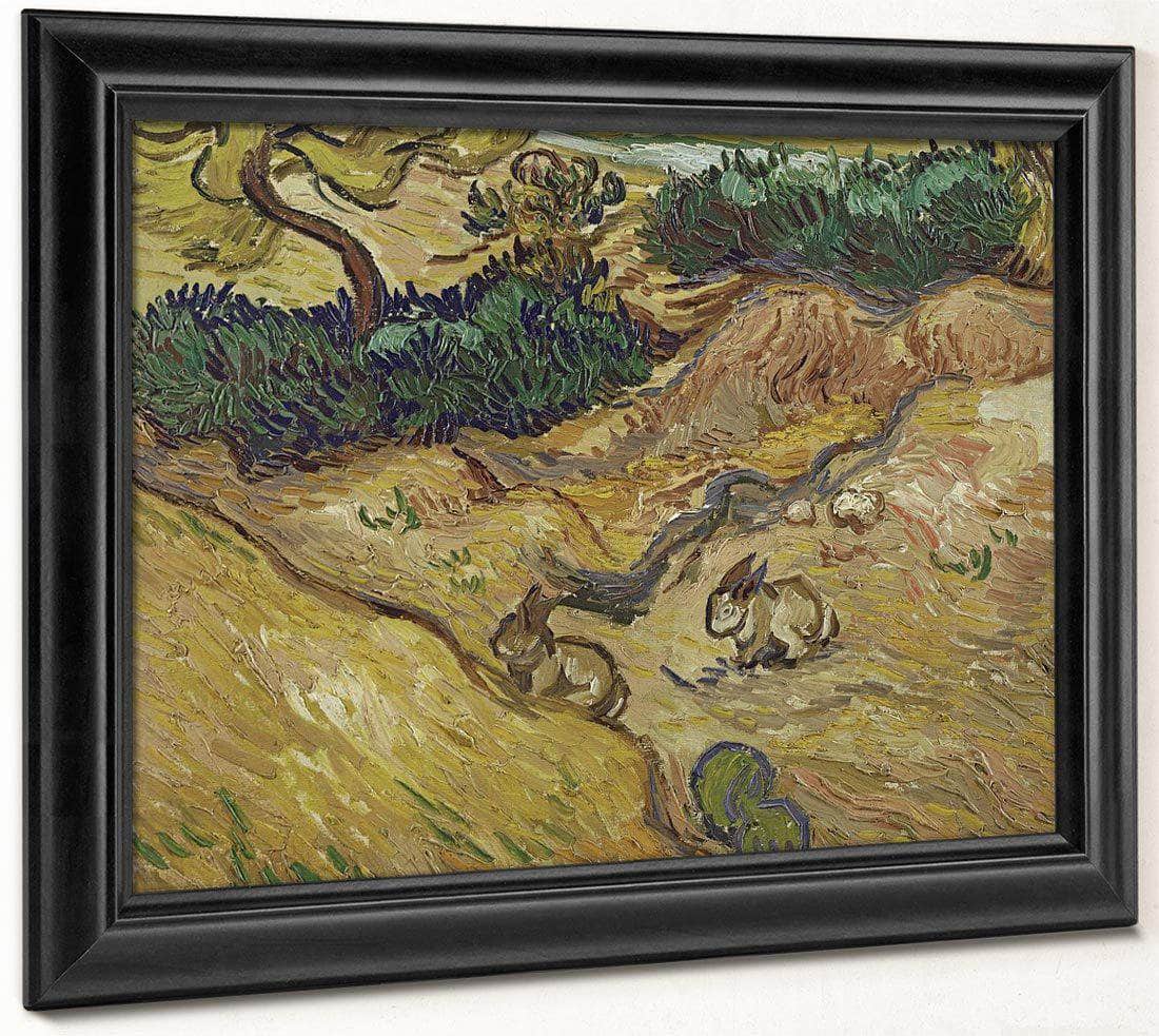 Landscape With Rabbits By Vincent Van Gogh Fine Art Print