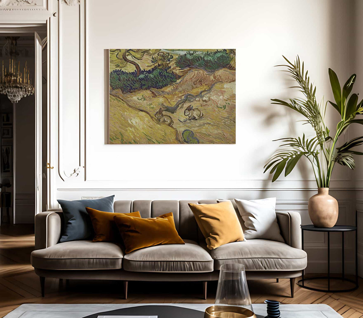 Landscape With Rabbits By Vincent Van Gogh Fine Art Print