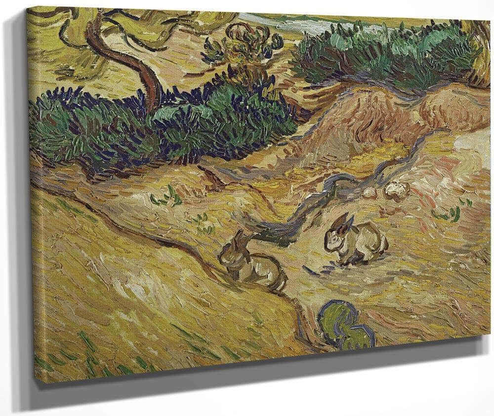 Landscape With Rabbits By Vincent Van Print, Canvas Art, Framed Print ...