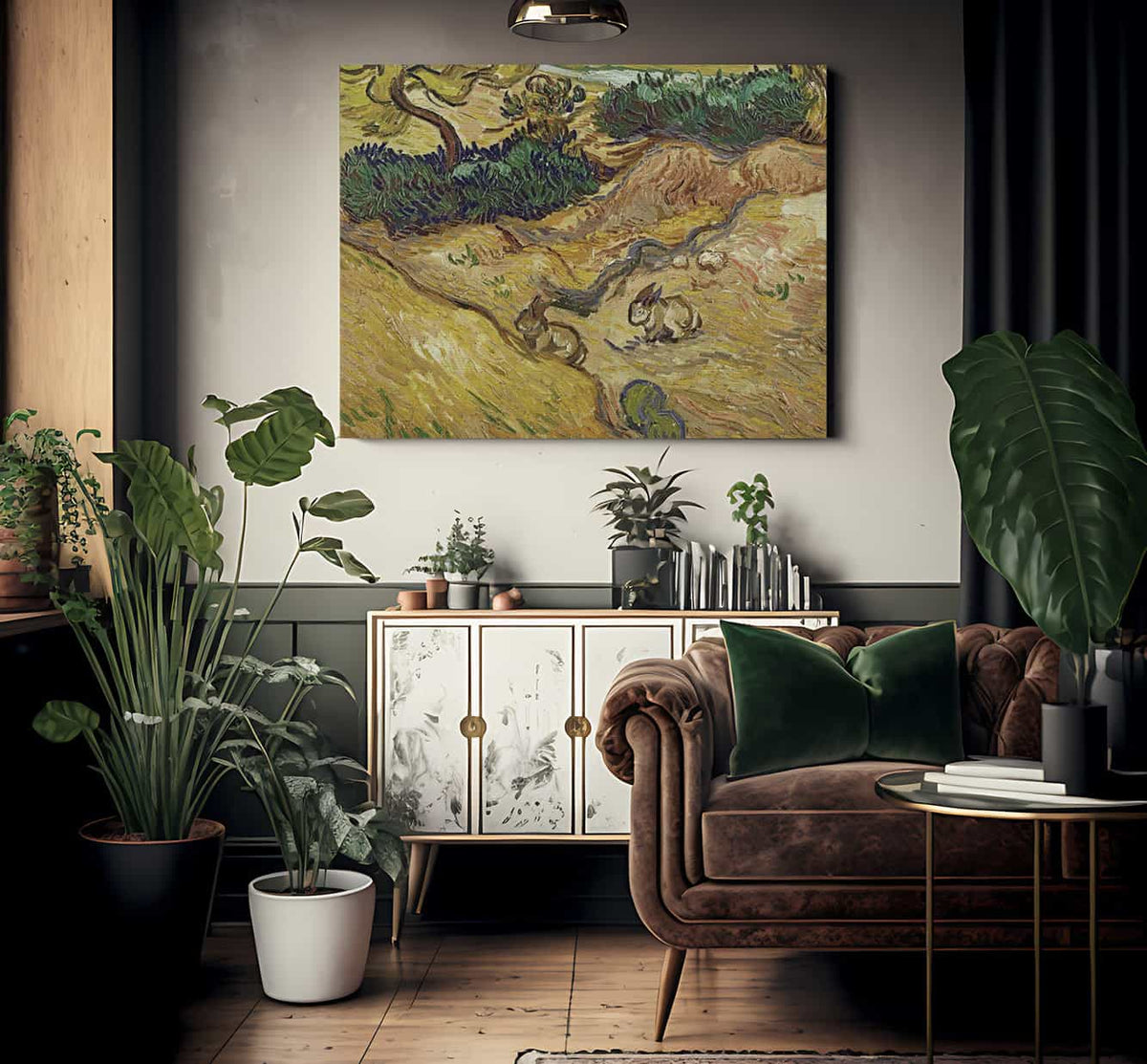 Landscape With Rabbits By Vincent Van Gogh Fine Art Print