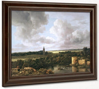 Landscape With Ruined Castle And Church By Jacob Van Ruisdael Fine Art Print