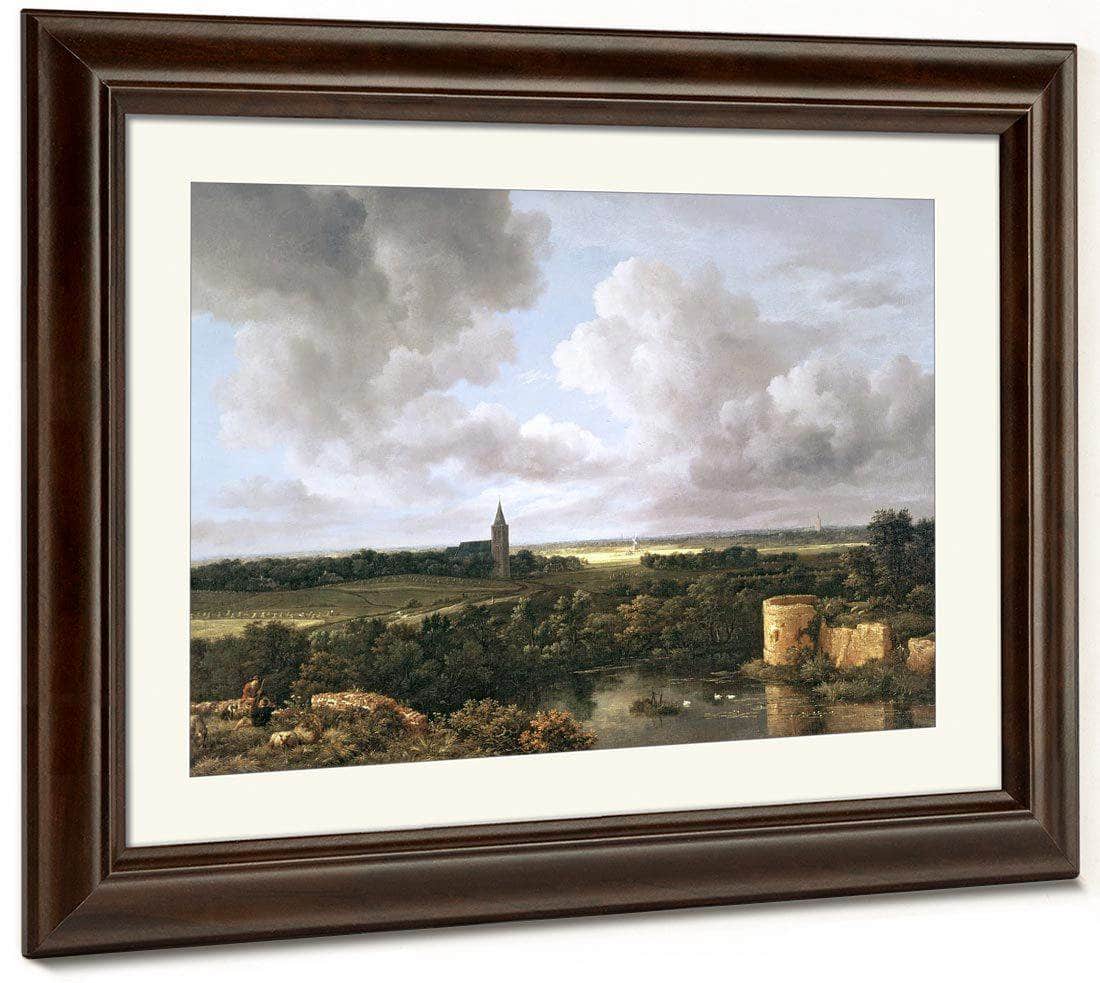 Landscape With Ruined Castle And Church By Jacob Van Ruisdael Fine Art Print