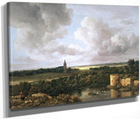 Landscape With Ruined Castle And Church By Jacob Van Ruisdael Fine Art Print