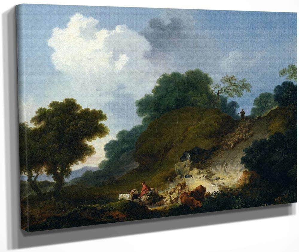 Landscape With Shepherds And Flock Of Sheep 1763 1765 52X73Cm National Museum Of Western Art By Jean Honore Fragonard Fine Art Print
