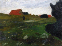 Landscape With Shrubs And Red Houses By Paula Modersohn Becker Fine Art Print