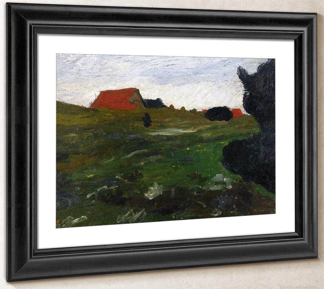 Landscape With Shrubs And Red Houses By Paula Modersohn Becker Fine Art Print