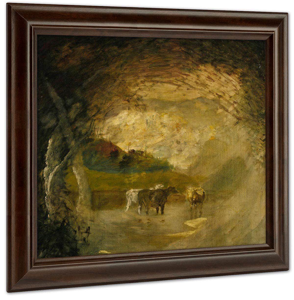 Landscape With Trees And Cattle By Albert Pinkhamryder Fine Art Print