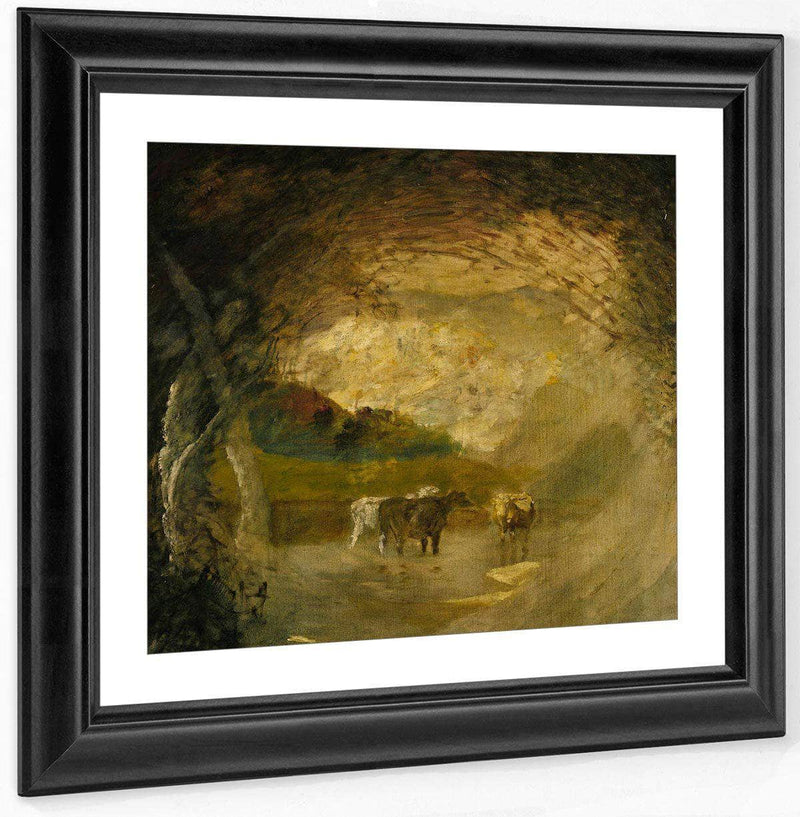 Landscape With Trees And Cattle By Albert Pinkhamryder Fine Art Print