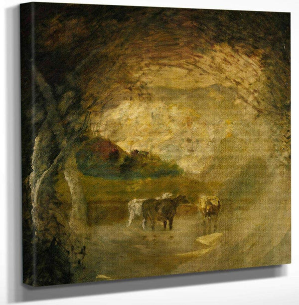 Landscape With Trees And Cattle By Albert Pinkhamryder Fine Art Print