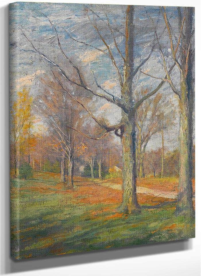 Landscape With Trees And Sheep Near A Copse By Jasper Francis Cropsey Fine Art Print