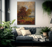 Landscape With Trees And Sheep Near A Copse By Jasper Francis Cropsey Fine Art Print