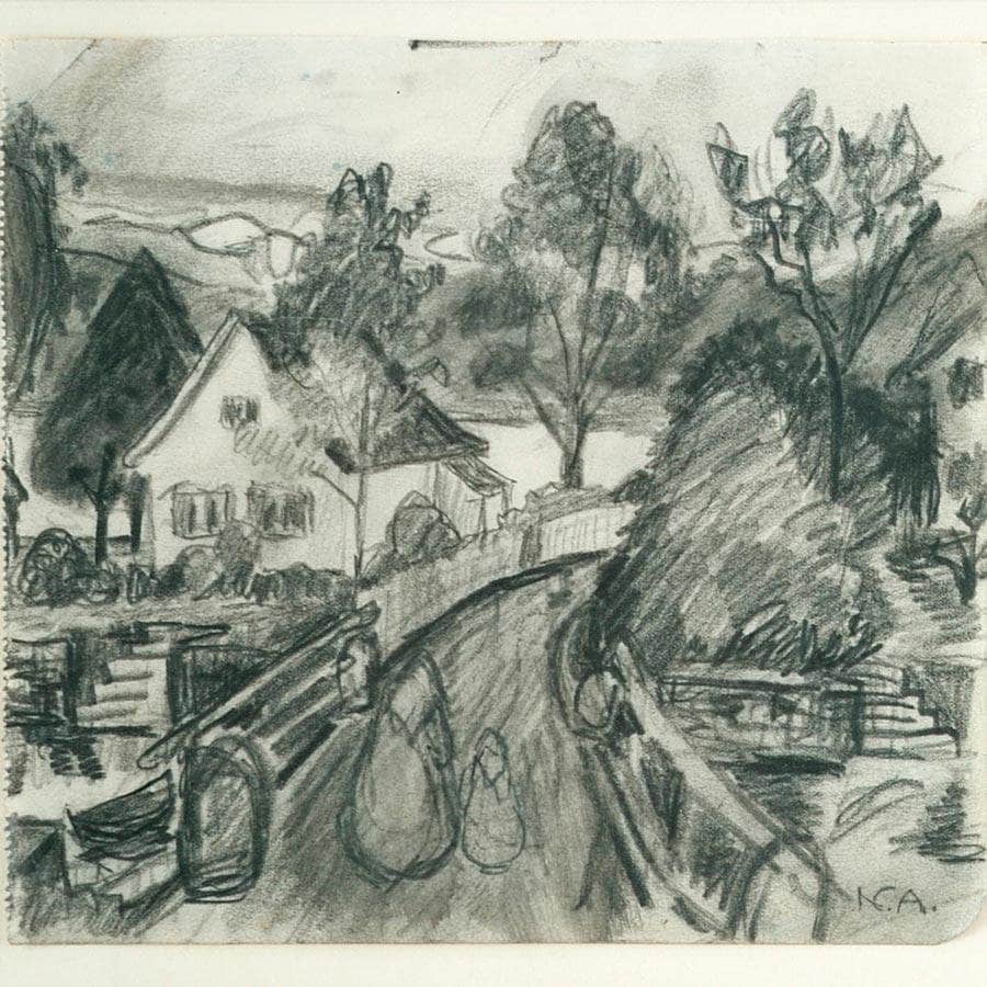 Landscape With White House By Nicolai Astrup Fine Art Print