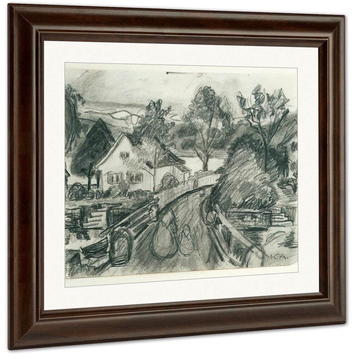 Landscape With White House By Nicolai Astrup Fine Art Print