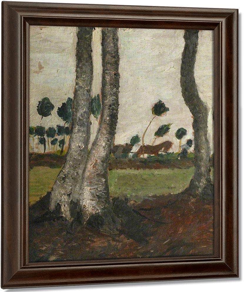 Landscape With Windblown Trees By Paula Modersohn Becker Fine Art Print