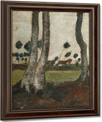 Landscape With Windblown Trees By Paula Modersohn Becker Fine Art Print