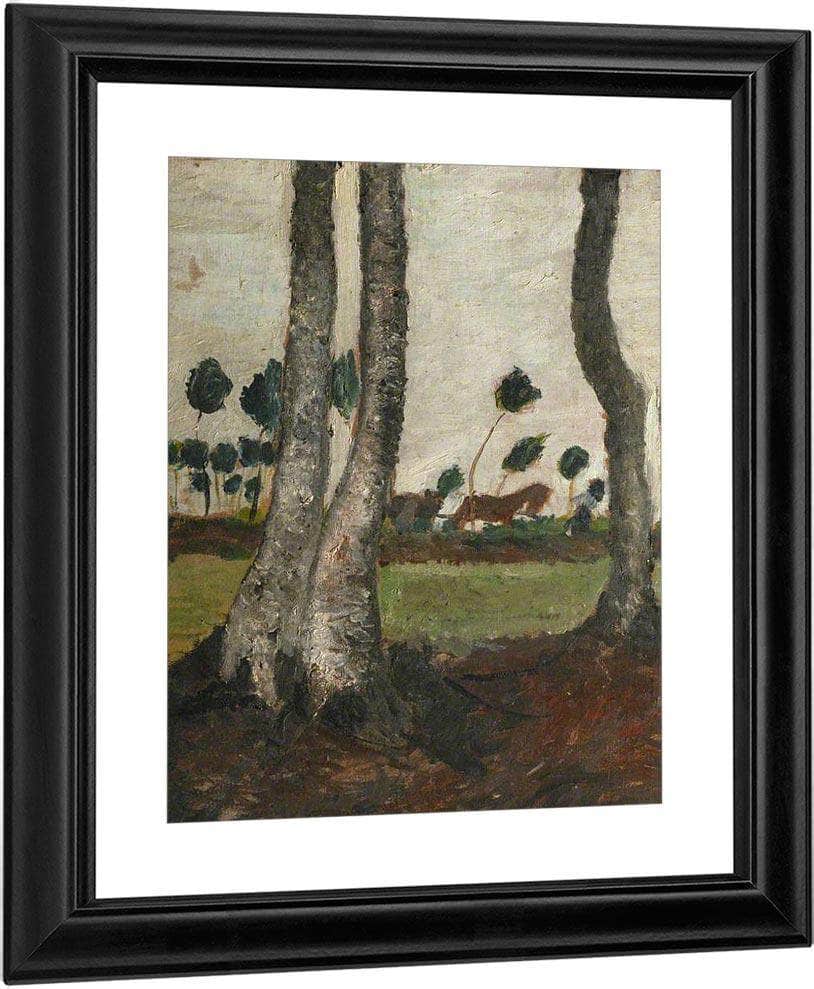 Landscape With Windblown Trees By Paula Modersohn Becker Fine Art Print