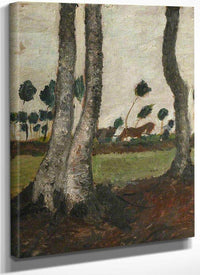 Landscape With Windblown Trees By Paula Modersohn Becker Fine Art Print