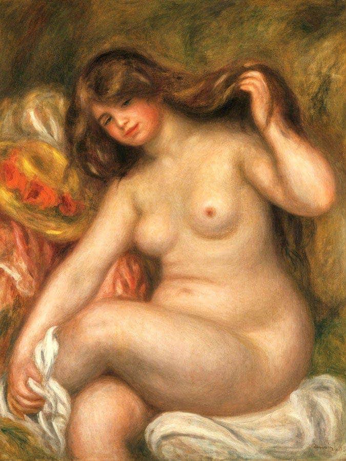 Large Bather By Pierre August Renoir Fine Art Print