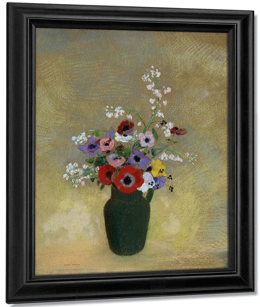 Large Green Vase With Mixed Flowers 1910 1912 Pastel 74 3X62 2Cm Museum Of Fine Arts Boston By Odilon Redon Fine Art Print