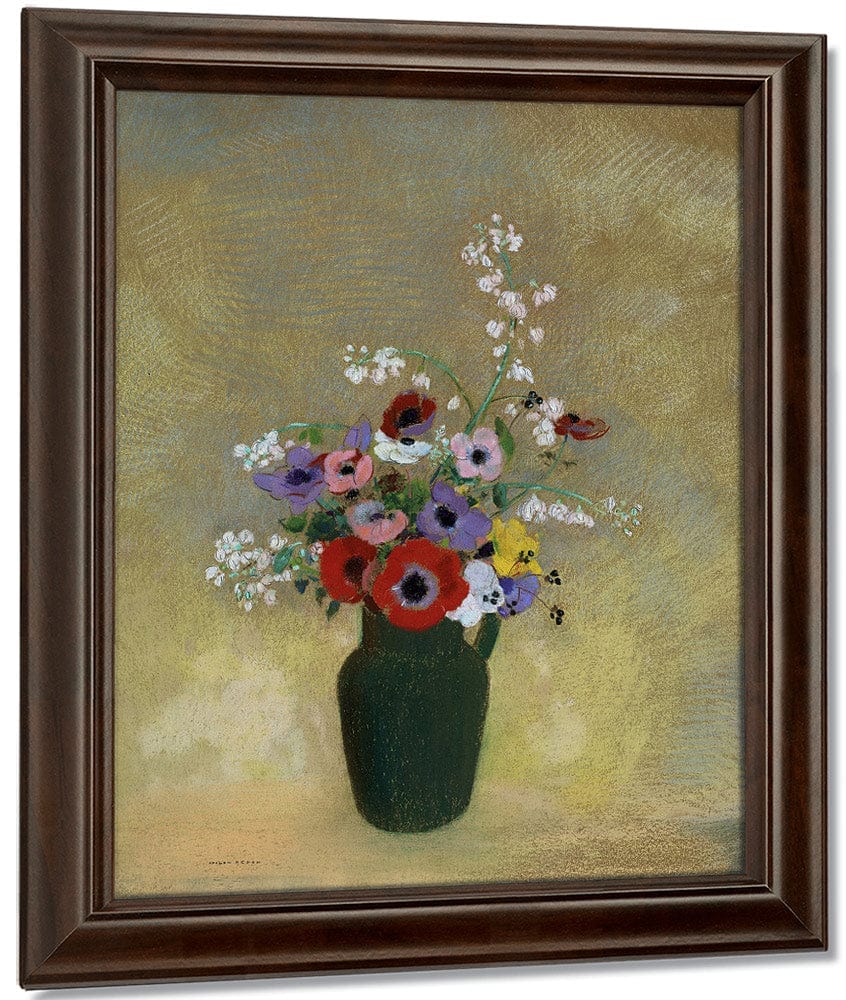 Large Green Vase With Mixed Flowers 1910 1912 Pastel 74 3X62 2Cm Museum Of Fine Arts Boston By Odilon Redon Fine Art Print