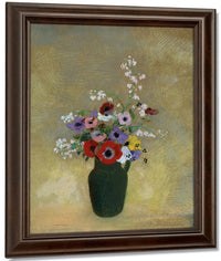Large Green Vase With Mixed Flowers 1910 1912 Pastel 74 3X62 2Cm Museum Of Fine Arts Boston By Odilon Redon Fine Art Print