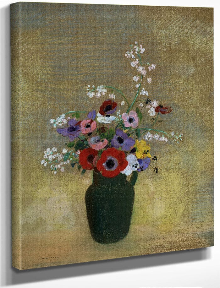 Large Green Vase With Mixed Flowers 1910 1912 Pastel 74 3X62 2Cm Museum Of Fine Arts Boston By Odilon Redon Fine Art Print
