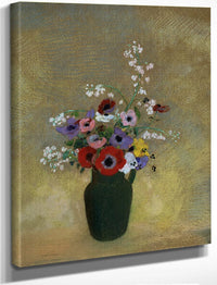 Large Green Vase With Mixed Flowers 1910 1912 Pastel 74 3X62 2Cm Museum Of Fine Arts Boston By Odilon Redon Fine Art Print