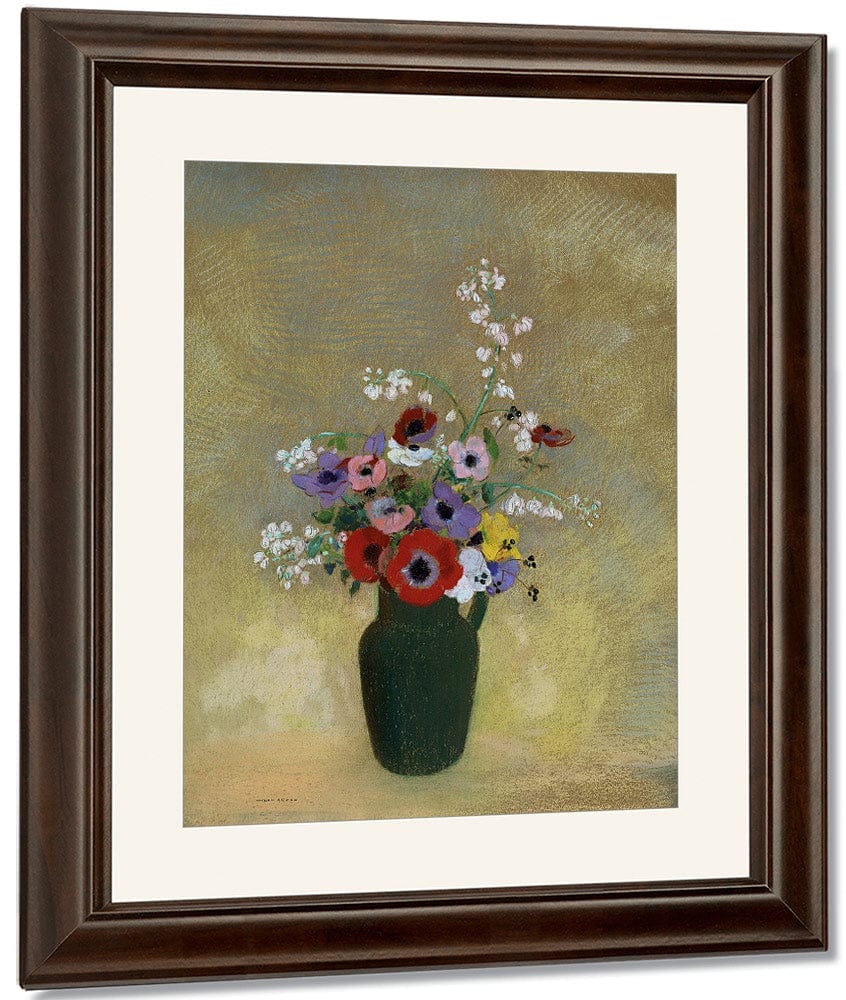 Large Green Vase With Mixed Flowers 1910 1912 Pastel 74 3X62 2Cm Museum Of Fine Arts Boston By Odilon Redon Fine Art Print