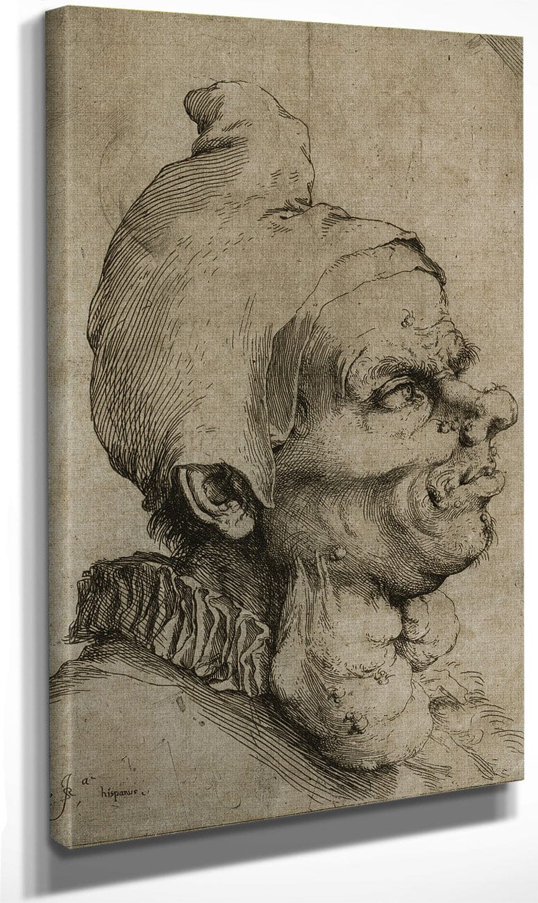 Large Grotesque Head By Jusepe De Ribera Fine Art Print