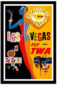 Las Vegas Fly Twa  Vintage Poster Fine Art Print