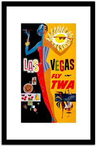 Las Vegas Fly Twa  Vintage Poster Fine Art Print