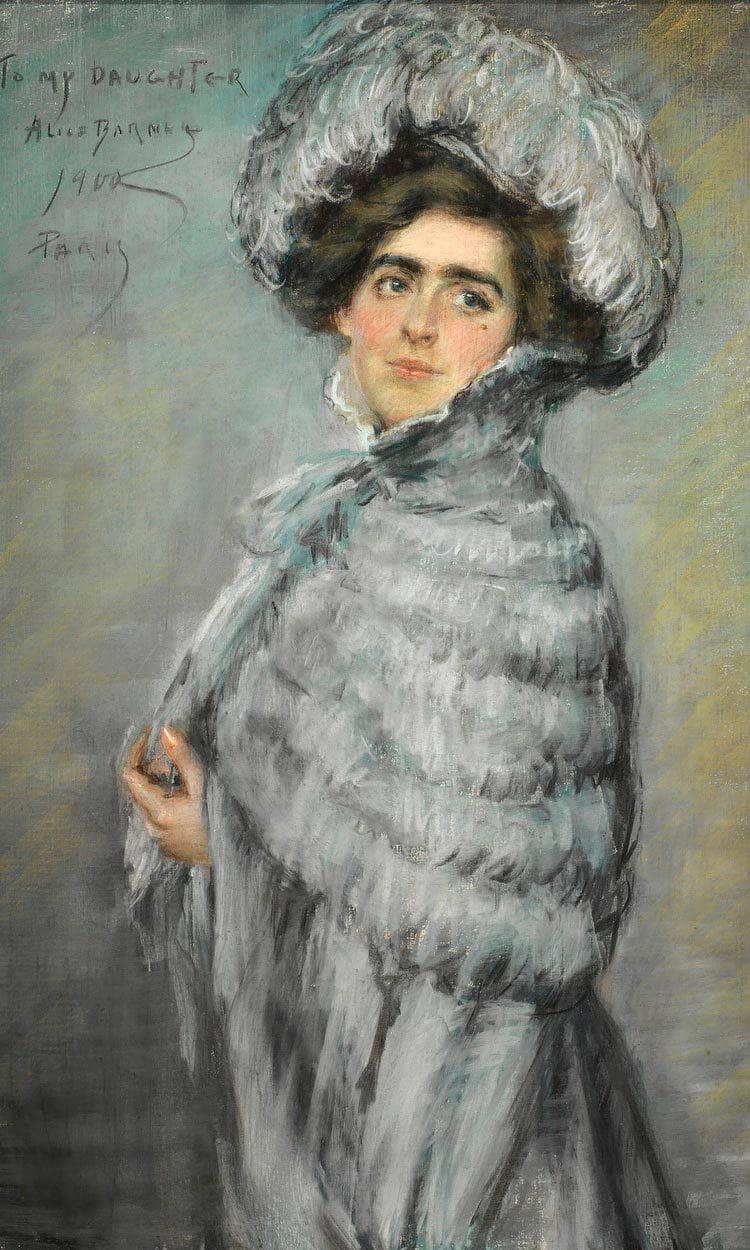 Laura Alice In Grey By Alice Pike Barney Fine Art Print