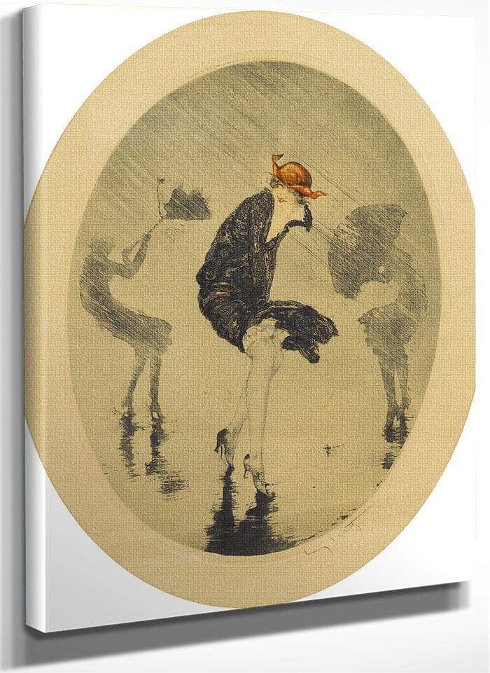 Laverse Rain 1925 By Louis Icart Fine Art Print