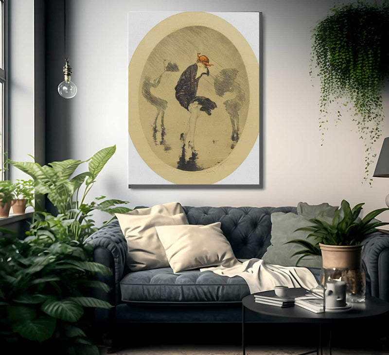 Laverse Rain 1925 By Louis Icart Fine Art Print