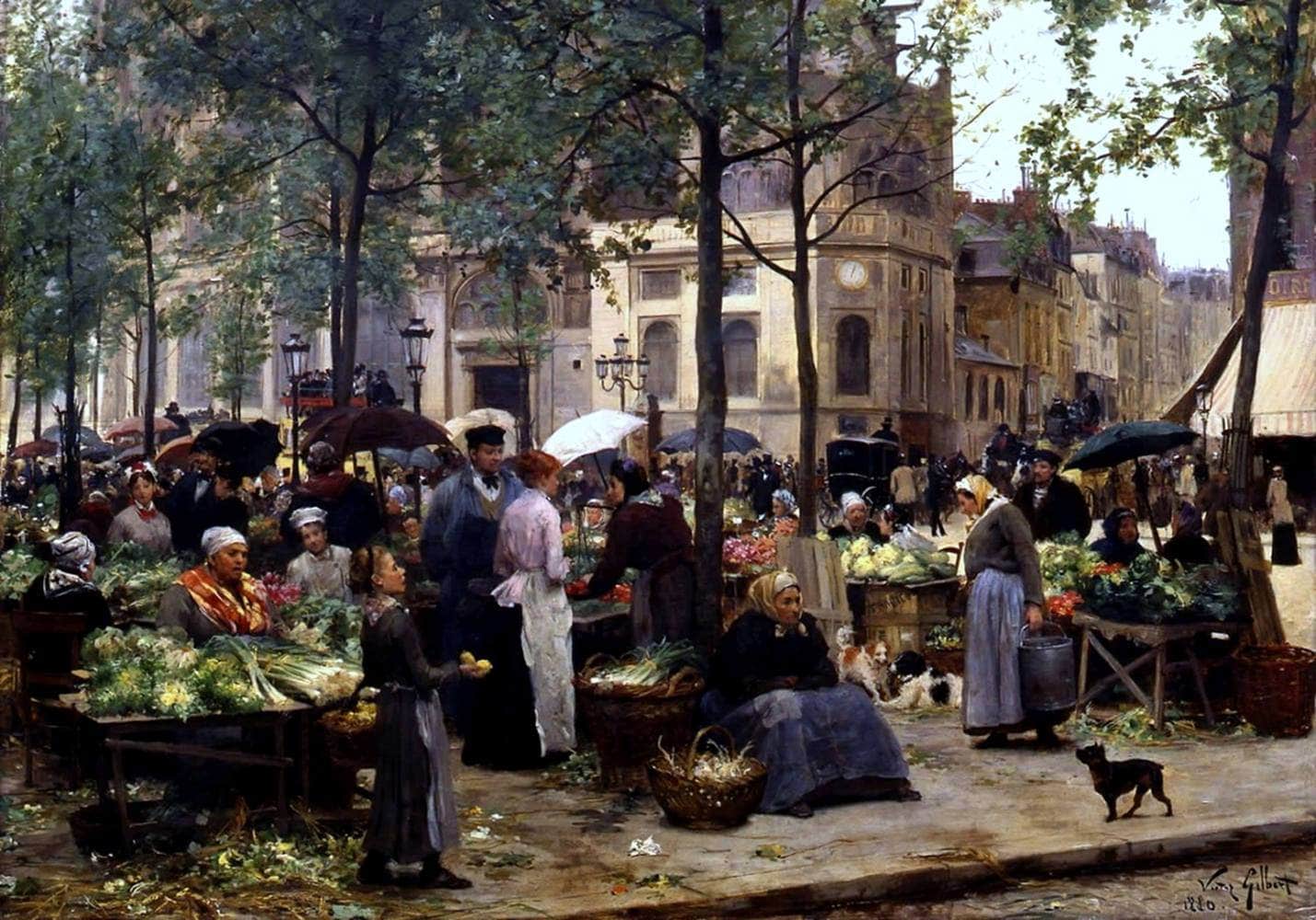 Le Carreau Des Halles Painting Victor Gabriel Gilbert Canvas Art Fine Art Print