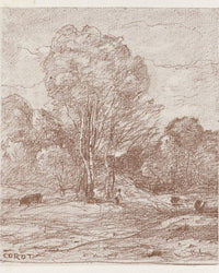 Le Dormoir Des Vaches (The Cow Pasture) By Jean Baptiste Camille Corot Fine Art Print