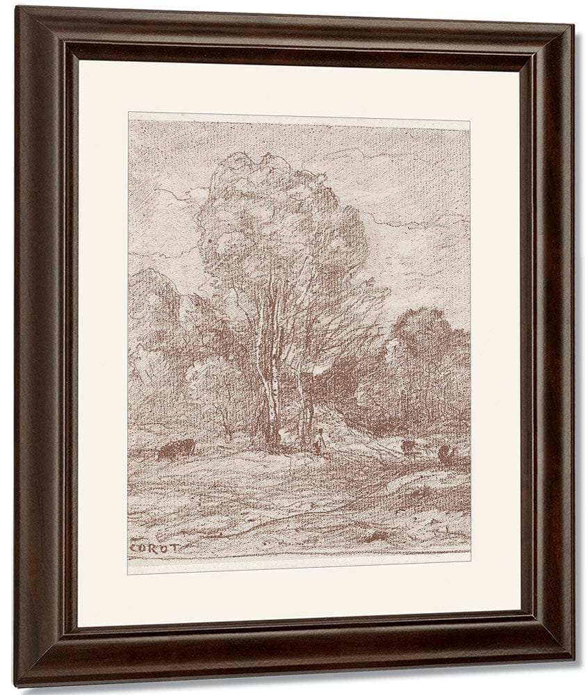 Le Dormoir Des Vaches (The Cow Pasture) By Jean Baptiste Camille Corot Fine Art Print