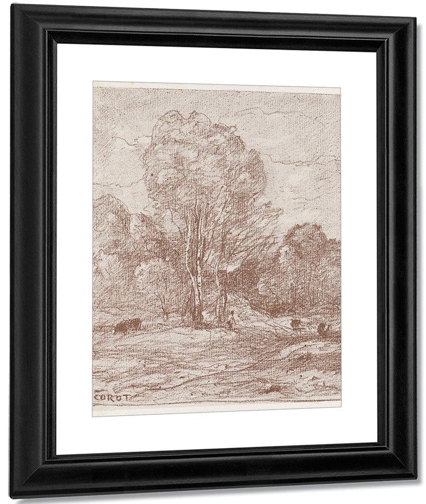 Le Dormoir Des Vaches (The Cow Pasture) By Jean Baptiste Camille Corot Fine Art Print