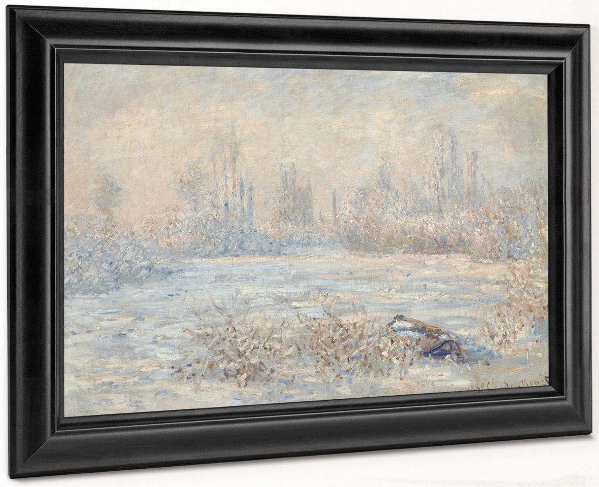 Le Givre (View Of Vetheuil In Winter, Val D'oise, Ile De France) By Claude Monet Fine Art Print