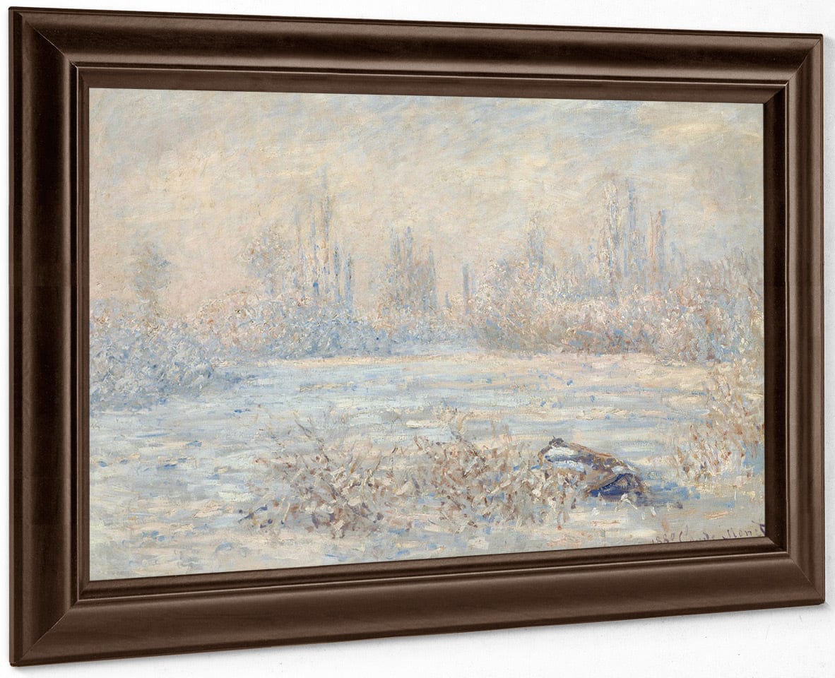 Le Givre (View Of Vetheuil In Winter, Val D'oise, Ile De France) By Claude Monet Fine Art Print