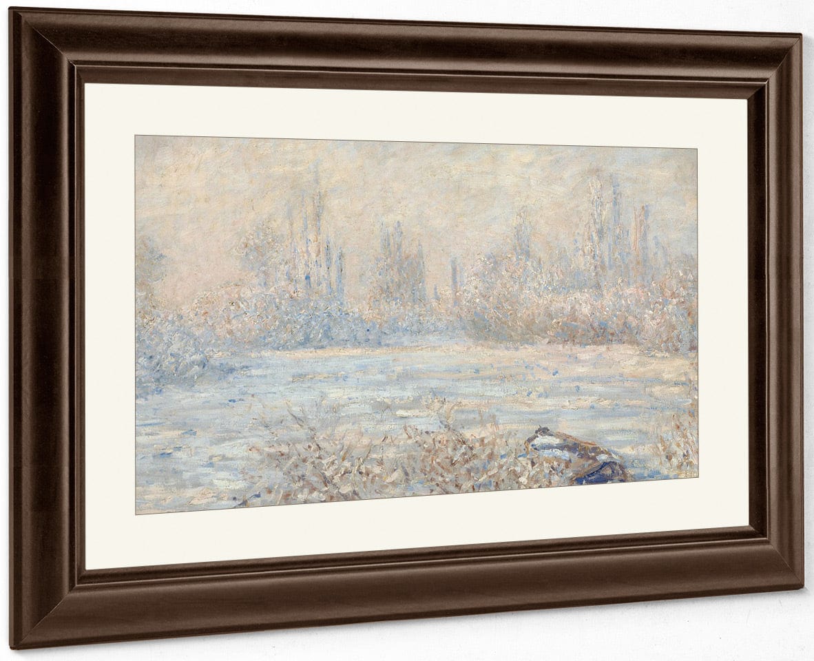 Le Givre (View Of Vetheuil In Winter, Val D'oise, Ile De France) By Claude Monet Fine Art Print