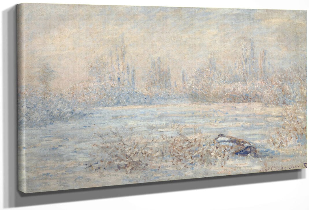 Le Givre (View Of Vetheuil In Winter, Val D'oise, Ile De France) By Claude Monet Fine Art Print
